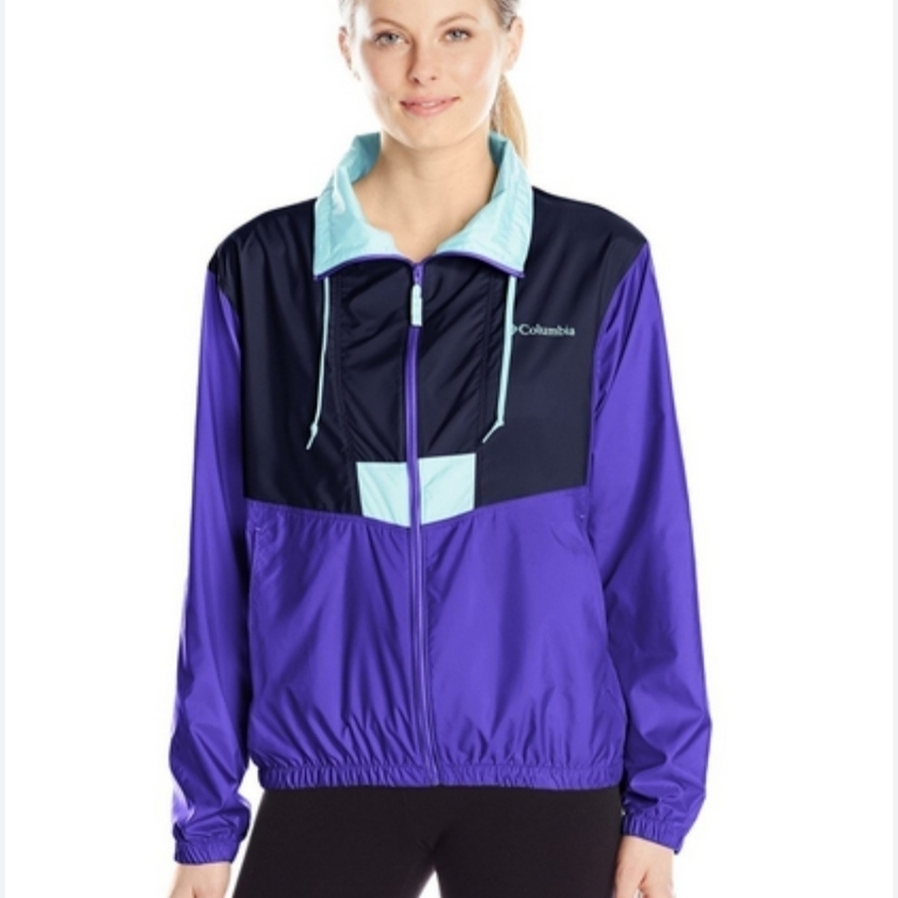 COLUMBIA WATER RESISTANT LIGHTWEIGHT WINDBREAKER JACKET - EUC